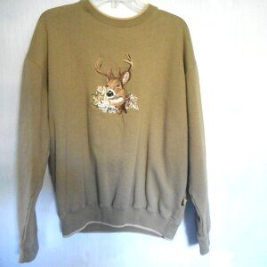 Embroidered Buck Sweatshirt Size M
